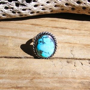 Genuine Kingman Turquoise Sterling Silver Ring